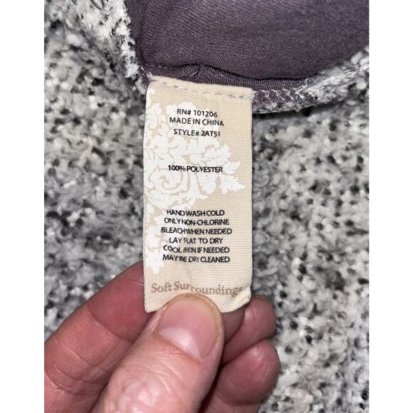 Soft Surroundings Sz Med 1/4 Zip Gray Mock Cozy Fleece Loungewear Pullover - Picture 4 of 8